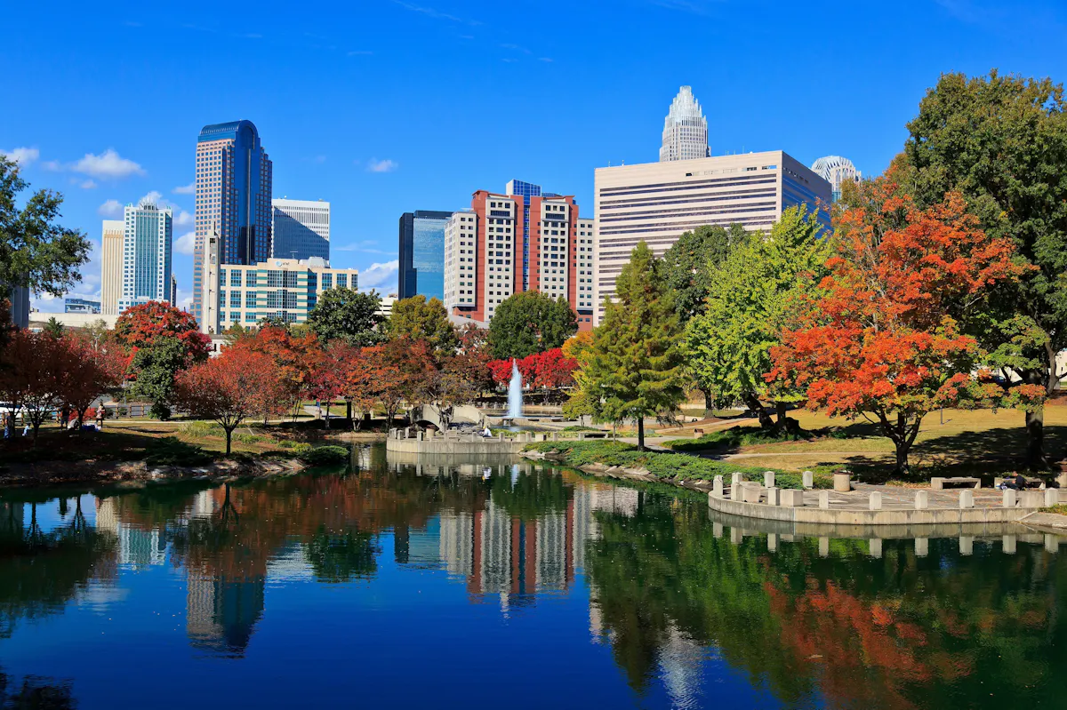 Charlotte NC Marshall Park in autumn