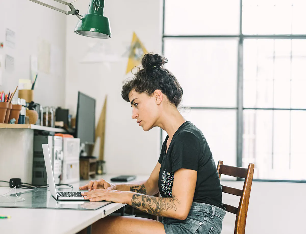 Woman working at desk